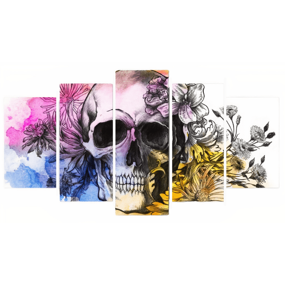 Tableau Tête de Mort Coloré