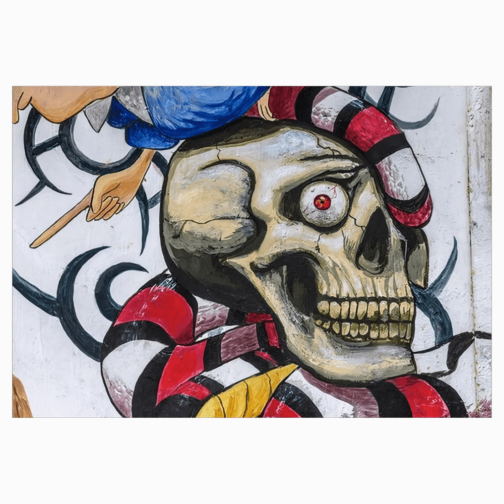 Tableau Street Art Tête de Mort
