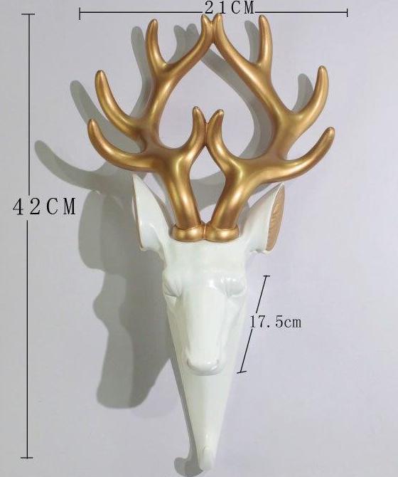 Tête de Cerf Crochet Blanc