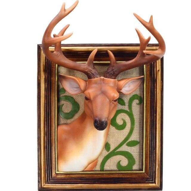 Tête de Cerf 3D Encadrée
