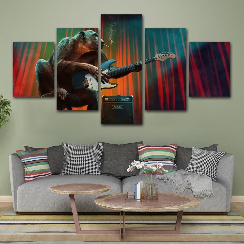 Toile Singe Guitariste