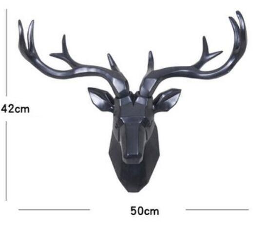 Tête de cerf 3D Noir