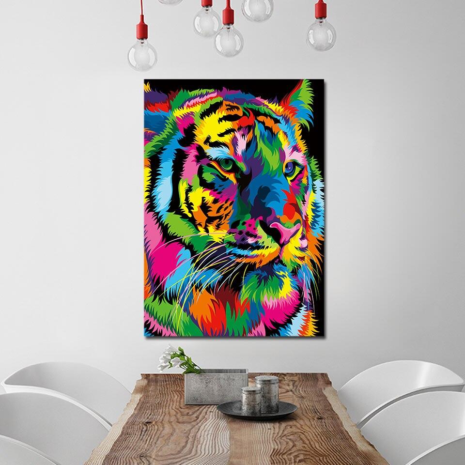 Tableau Tigre Multicolore