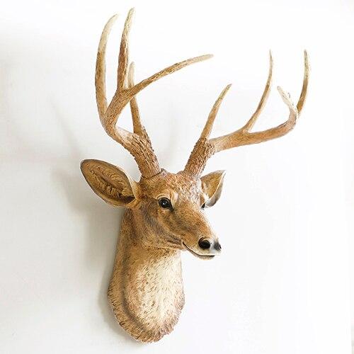 Tête de Cerf Cheminée Beige