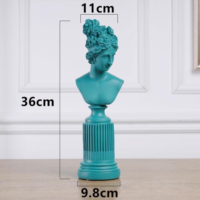Statue Buste Femme Turquoise