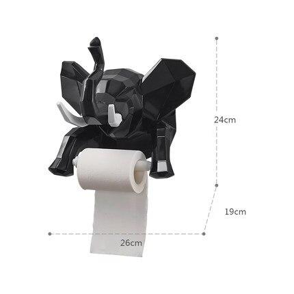 Porte Papier Toilette Éléphant Mural Noir