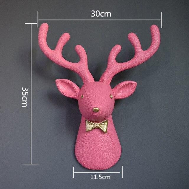 Tête de Cerf Stylisée Rose