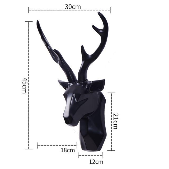 Tête de Cerf Origami Noire