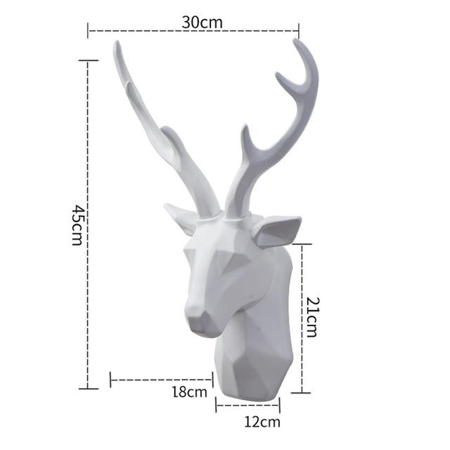 Tête de Cerf Origami Blanche