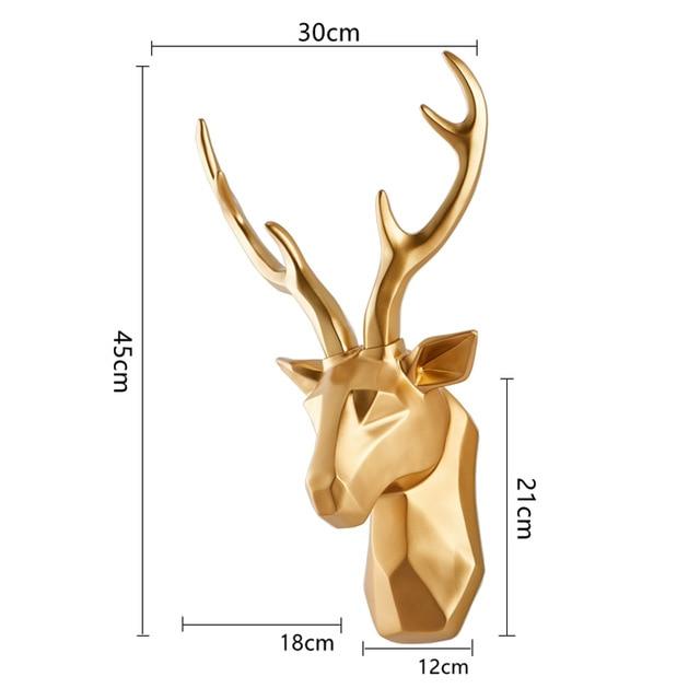 Tête de Cerf Origami Or