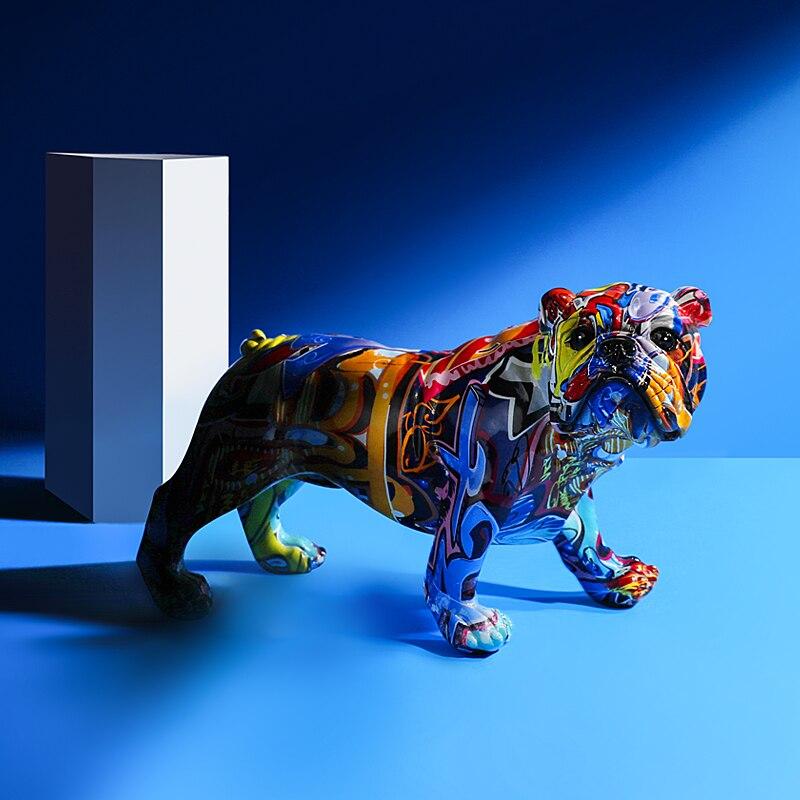 Statue Street Art Chien Coloré