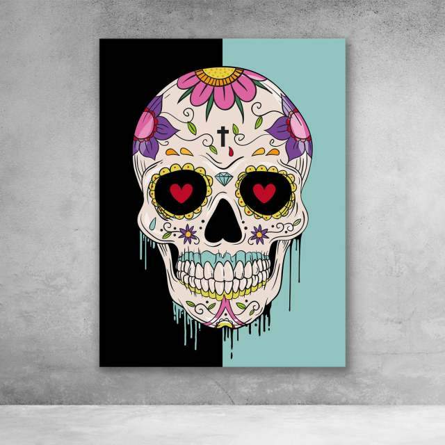 Toile Tête de Mort Mexicaine