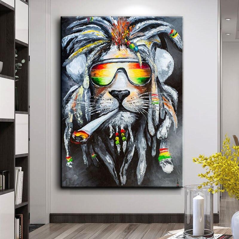 Tableau lion rasta