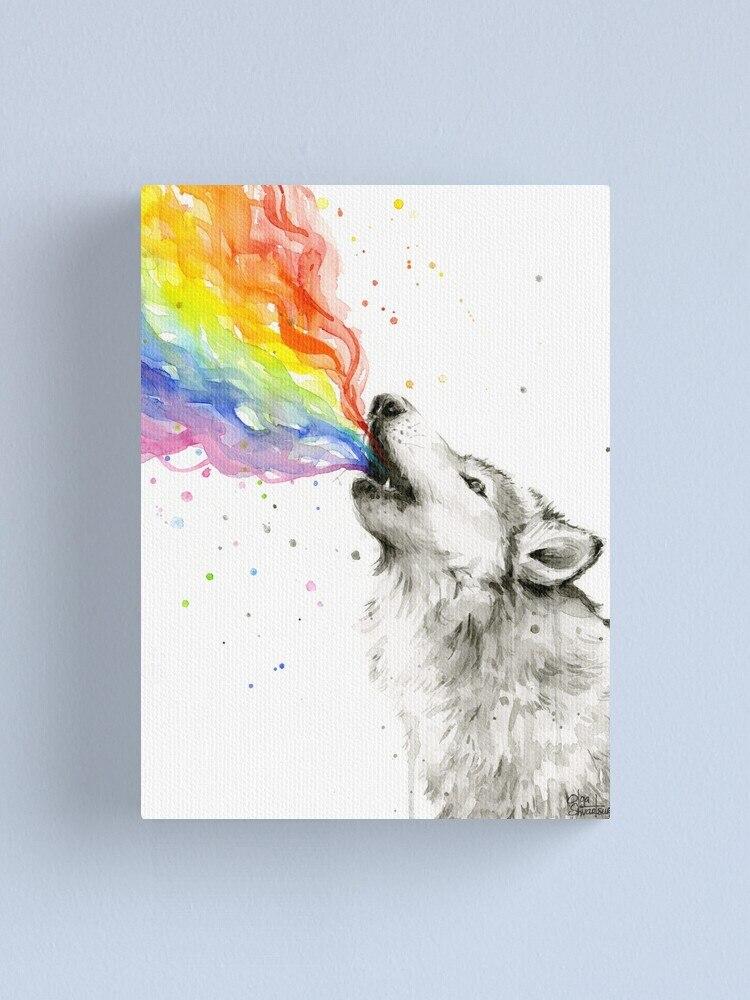 Tableau Loup Coloré