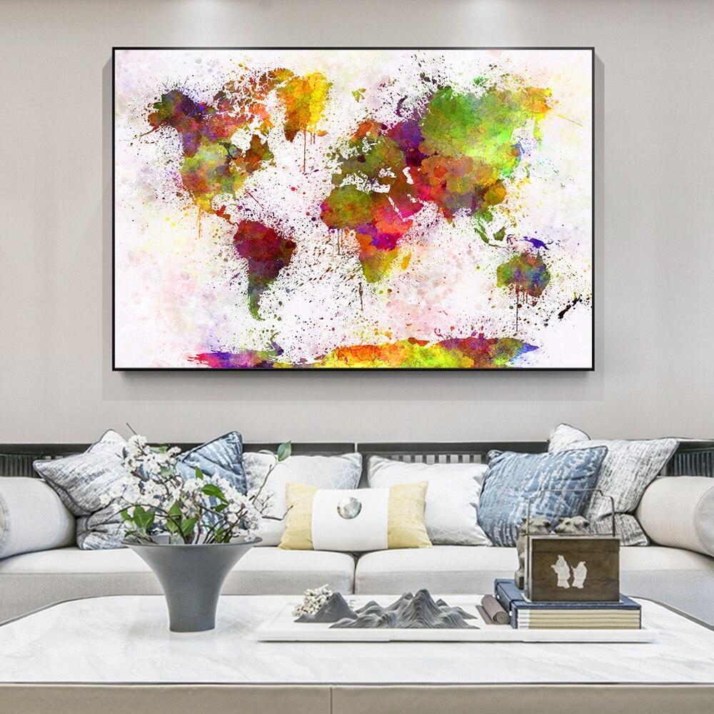 Affiche Carte du Monde Multicolore