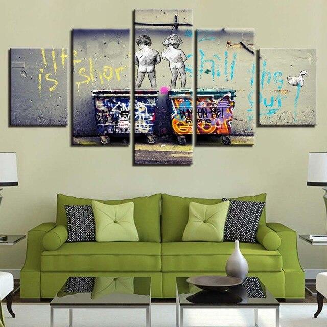 Toile 5 pièces Banksy