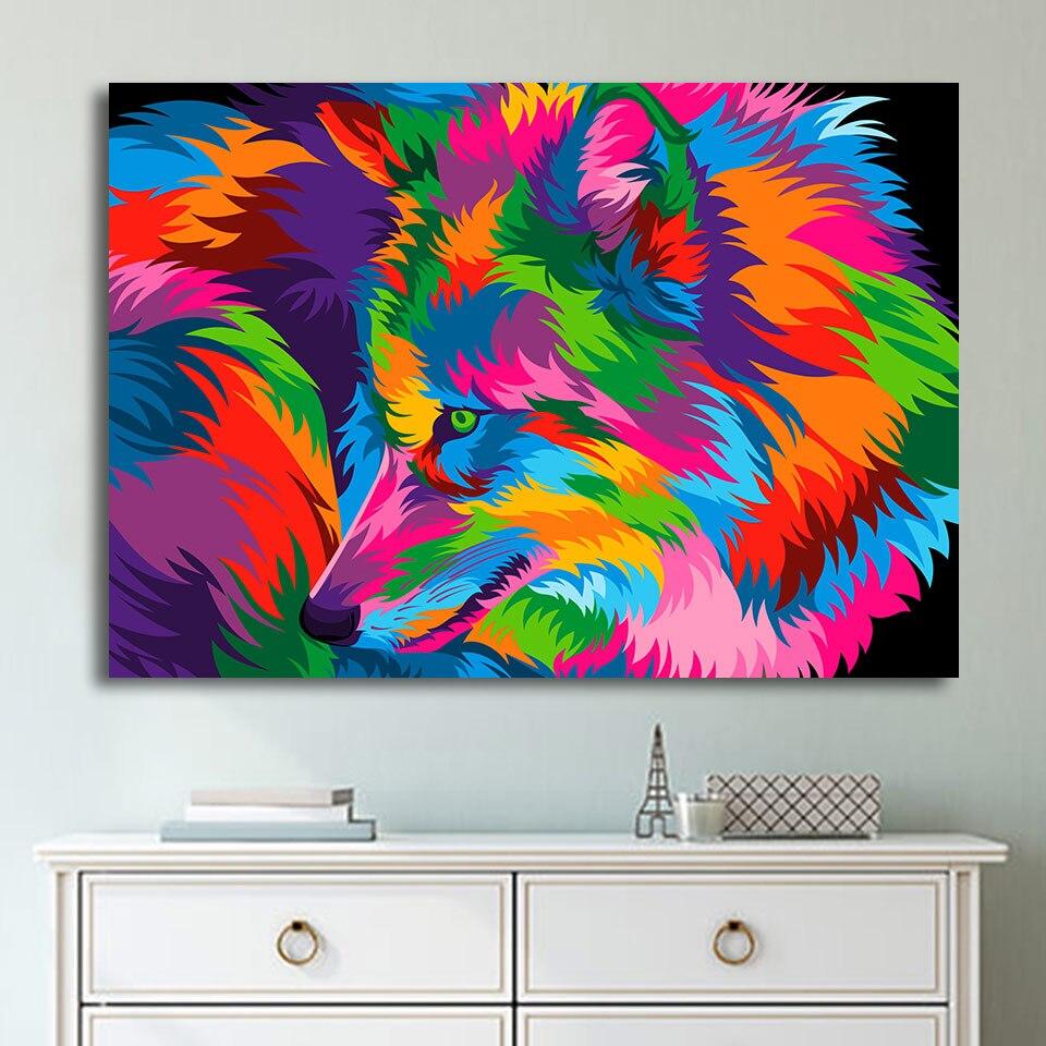 Toile Loup Multicolore