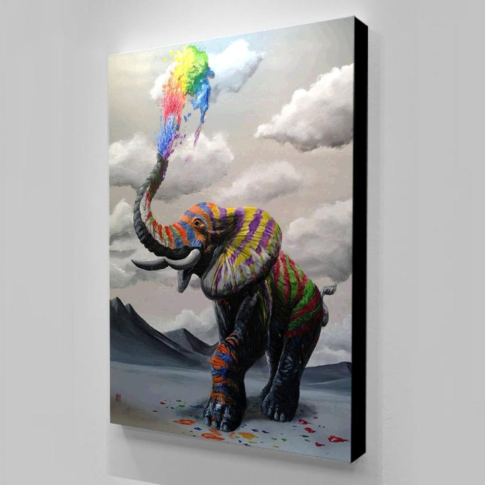Tableau Éléphant Coloré | Street Art Galerie