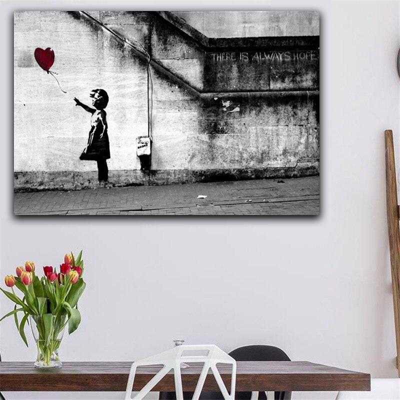 Toile Banksy Ballon