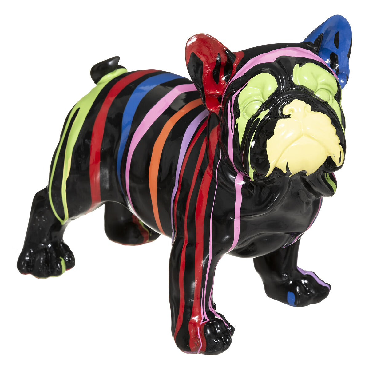 Statue Chien Noir Bulldog