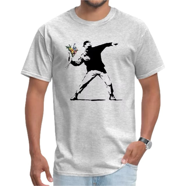 T-Shirt Banksy Lanceur de Fleurs