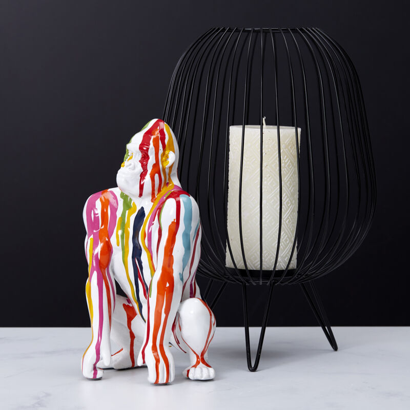 Statue Gorille Design Blanc