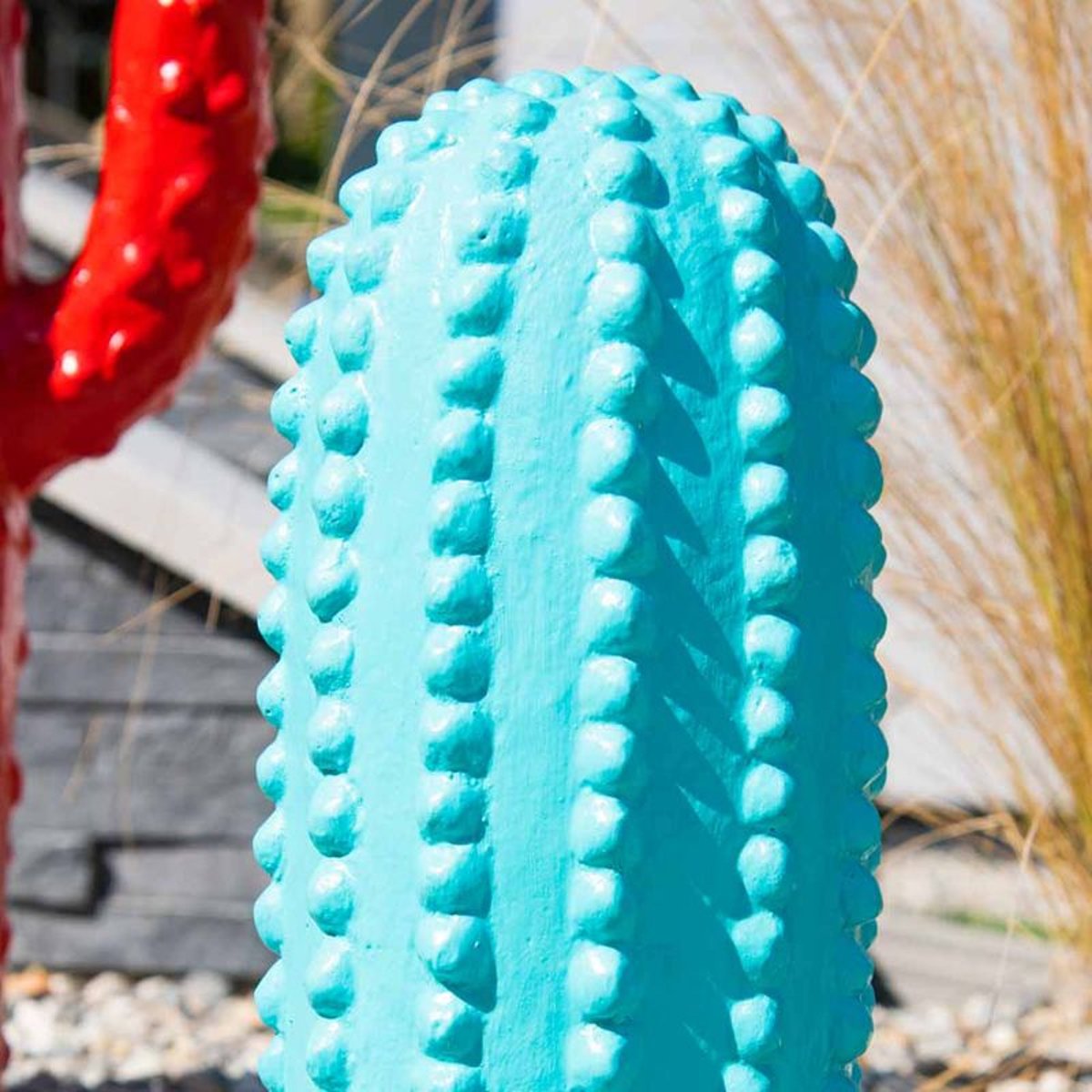 Statue Jardin Cactus Bleu