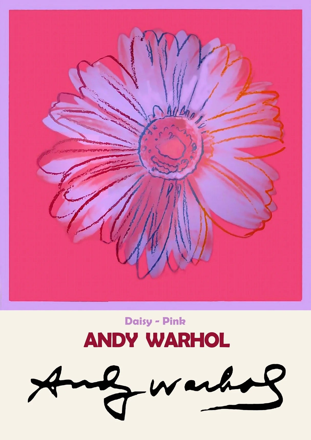 Tableau Street Art Andy Warhol "Daisy Pink"