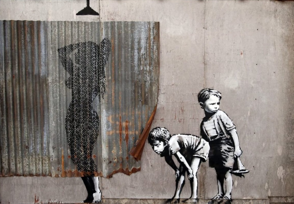 Tableau Banksy Les Enfants Voyeurs