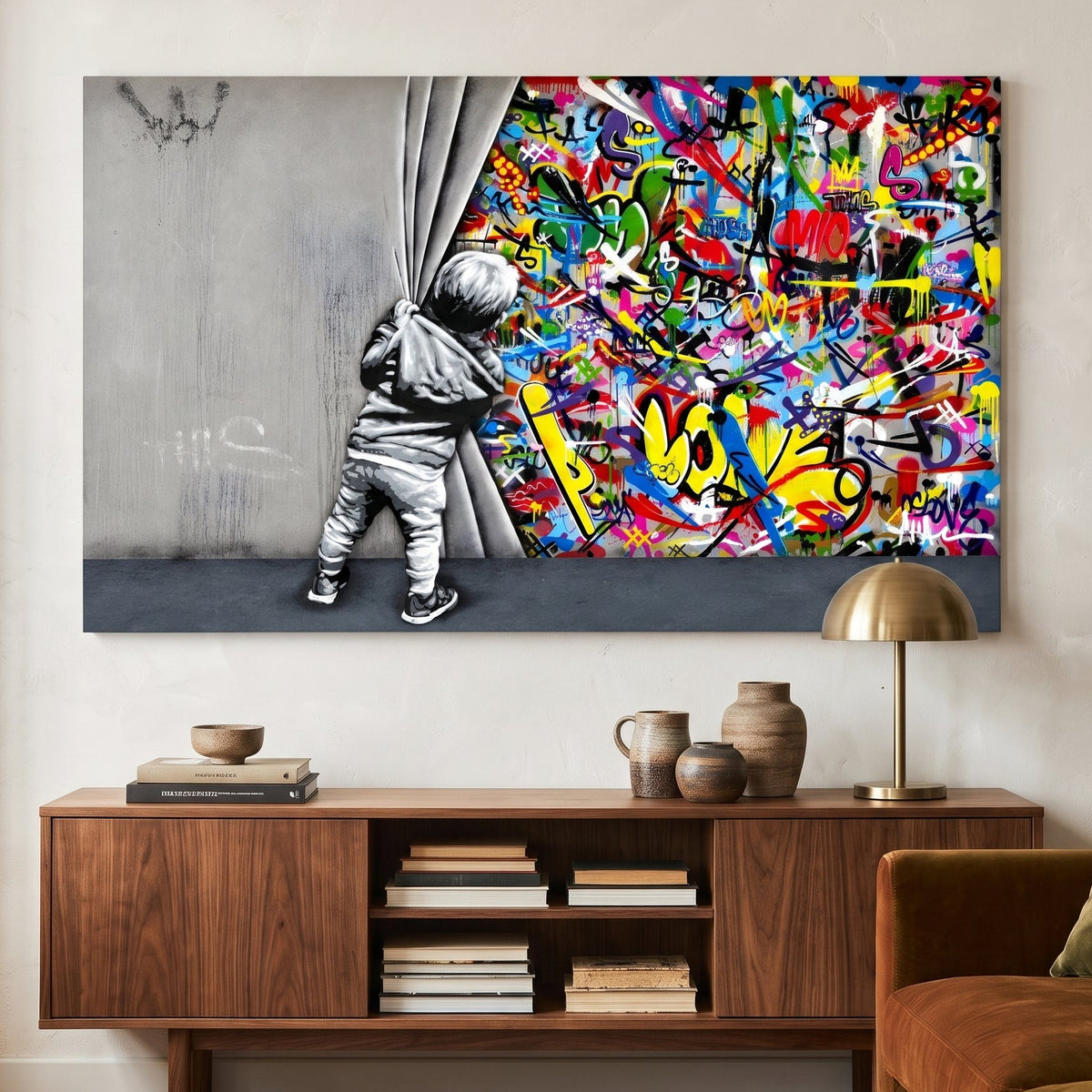 Tableau Street Art Enfant Graffiti