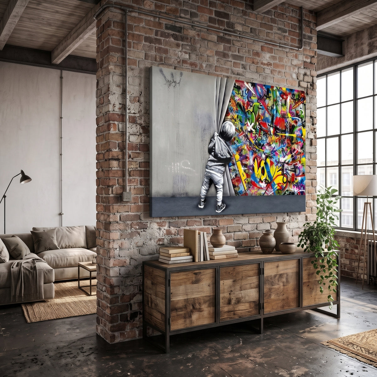 Tableau Street Art Enfant Graffiti