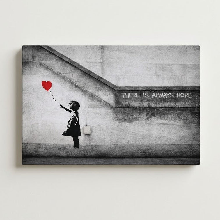 Tableau Banksy Fille Ballon Rouge