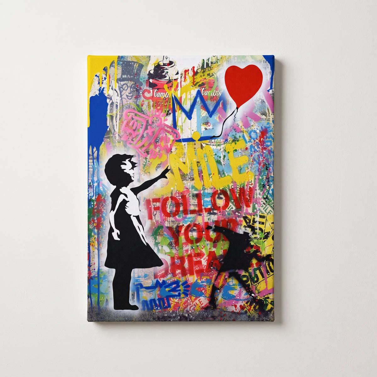 Tableau Banksy Fille au Ballon Love You