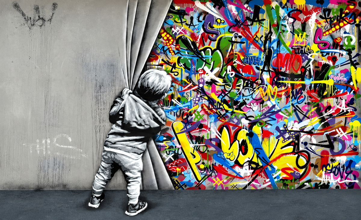 Tableau Street Art Enfant Graffiti