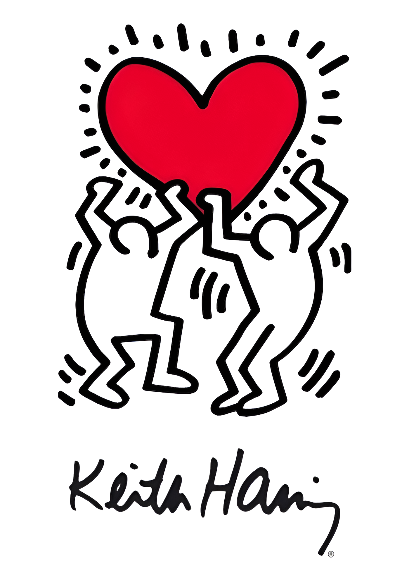 Tableau Coeur Keith Haring