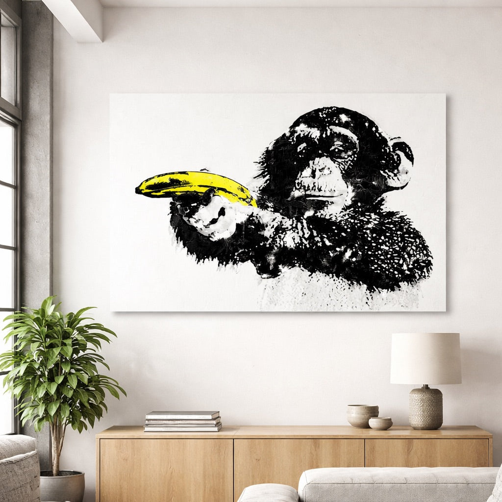Tableau Banksy Singe