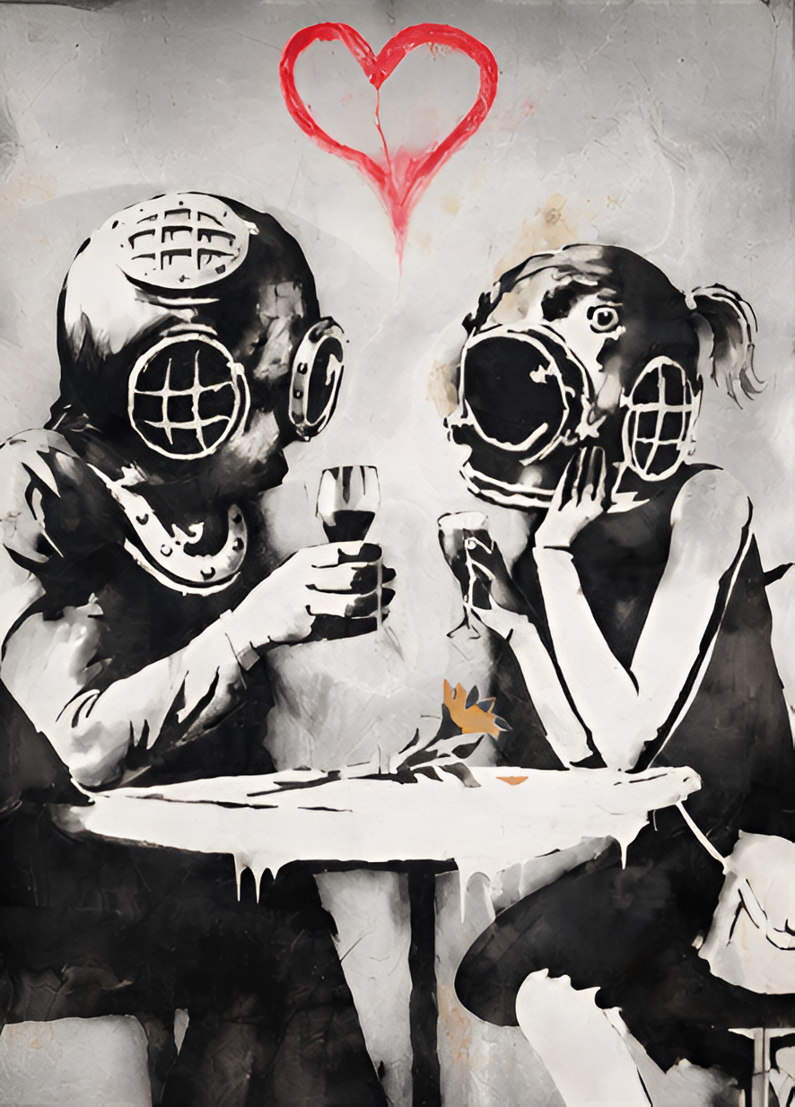 Tableau Banksy Couple