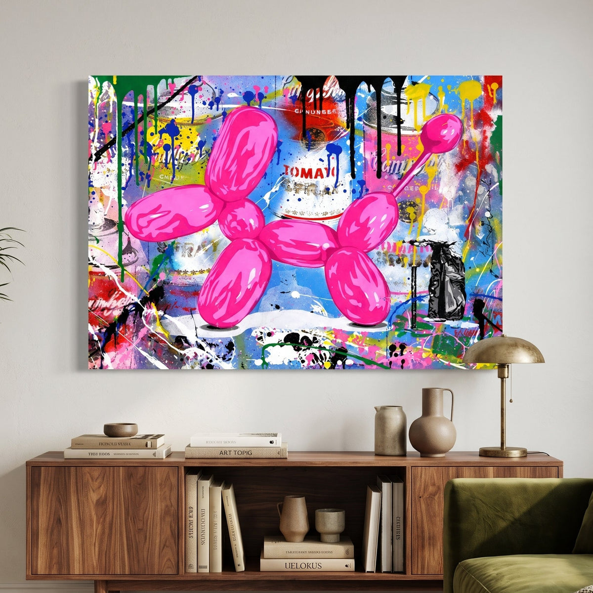 Tableau Chien Ballon Rose Koons