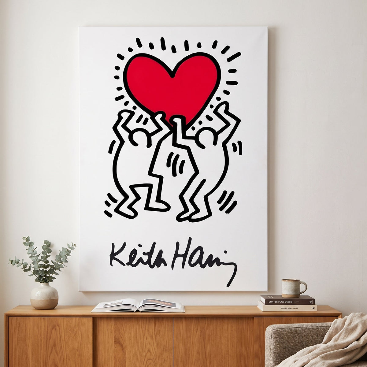 Tableau Coeur Keith Haring
