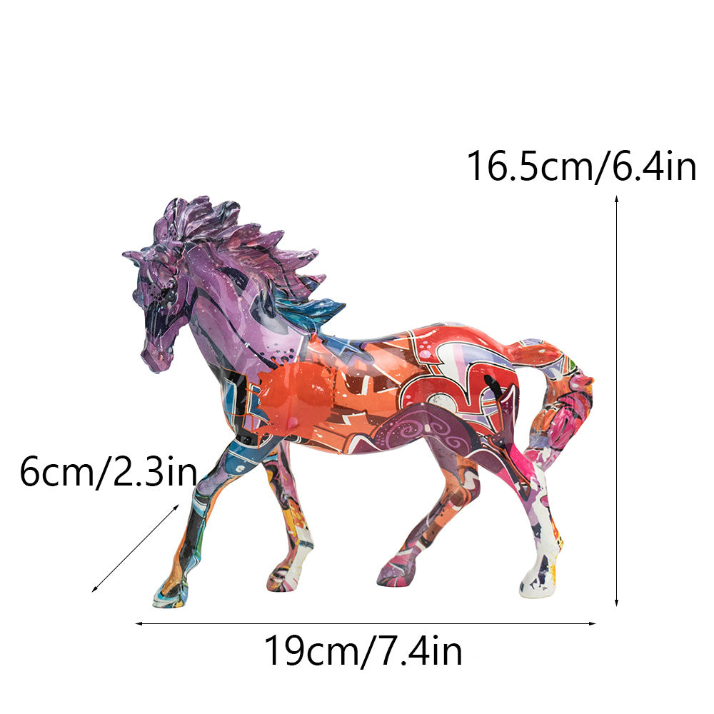 Statue Cheval Coloré