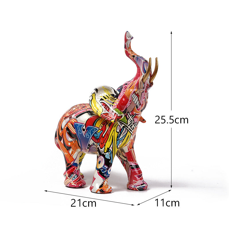 Statue Éléphant Multicolore