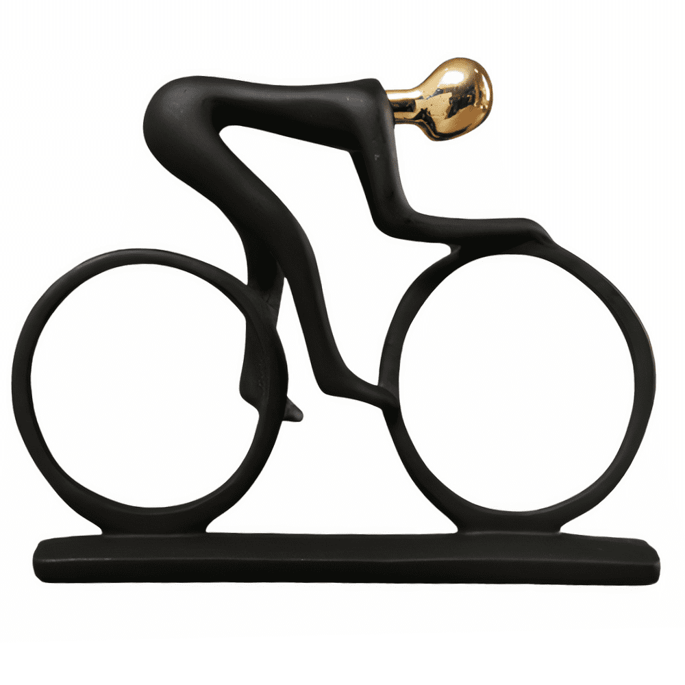 Statue Cycliste Or