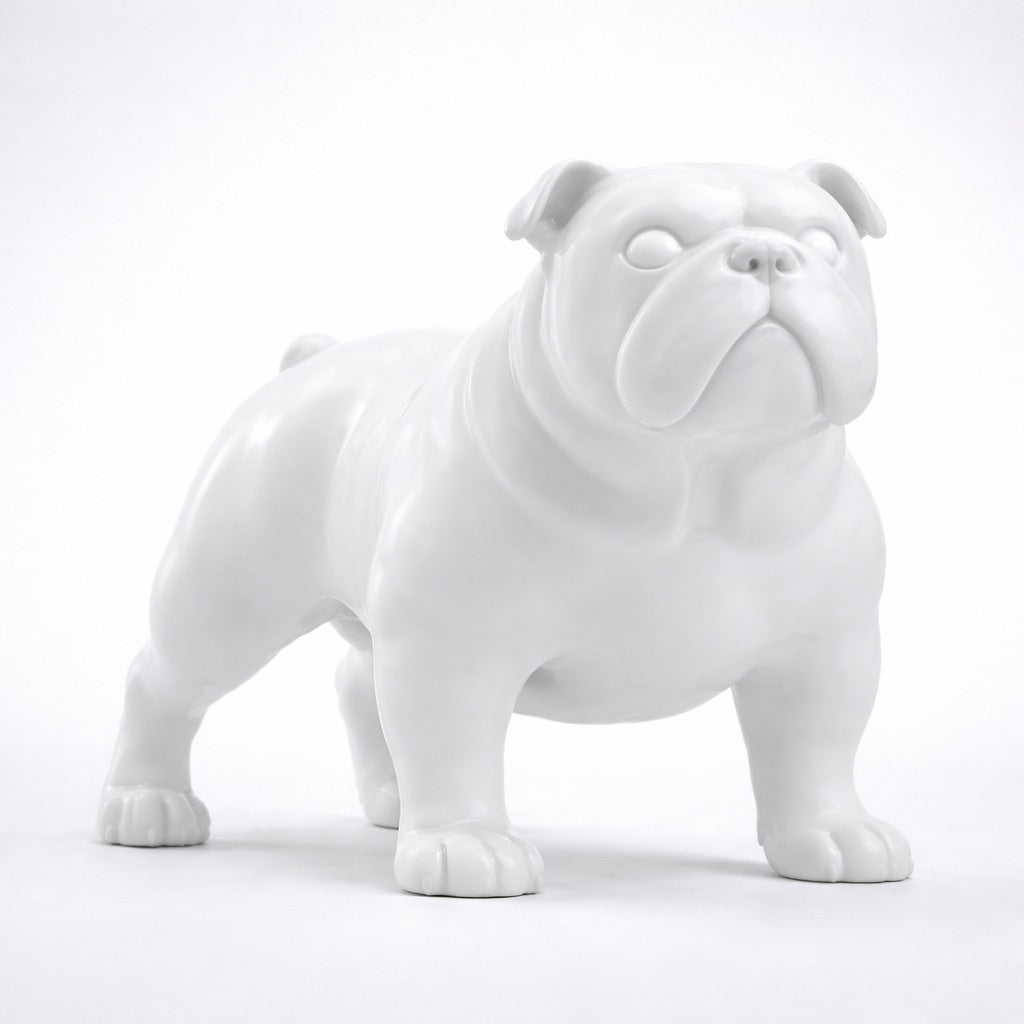 Statue en résine Chien Bouledogue Anglais Noir et Multicolore - 90 cm Statue en résine Chien Bouledogue Anglais Noir et Multicolore - 90 cm