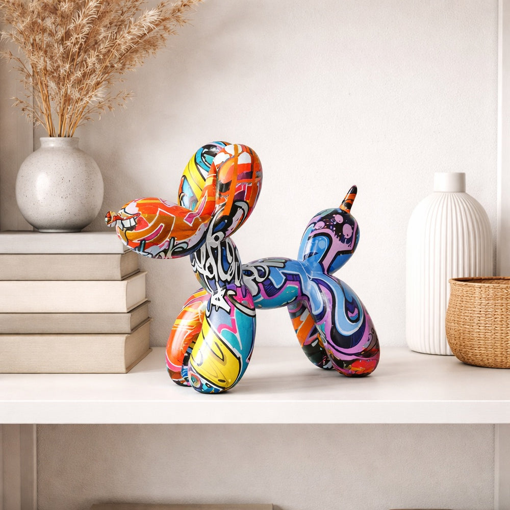 Statue chien ballon coloré, cadeau déco art contemporain