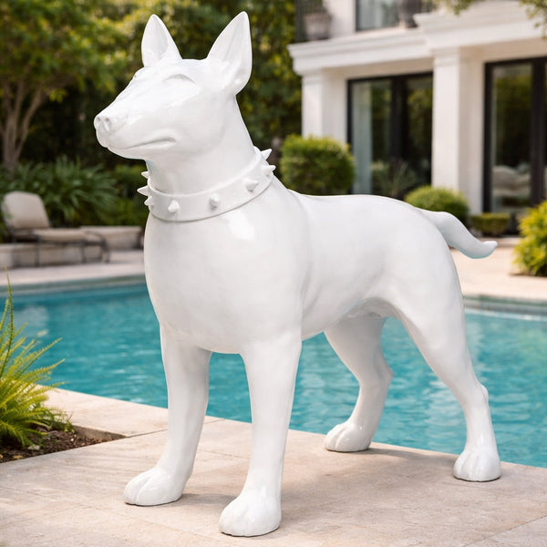 Statue chien staffordshire bull terrier rouge laqué H48 cm - SILVA | Leroy Merlin