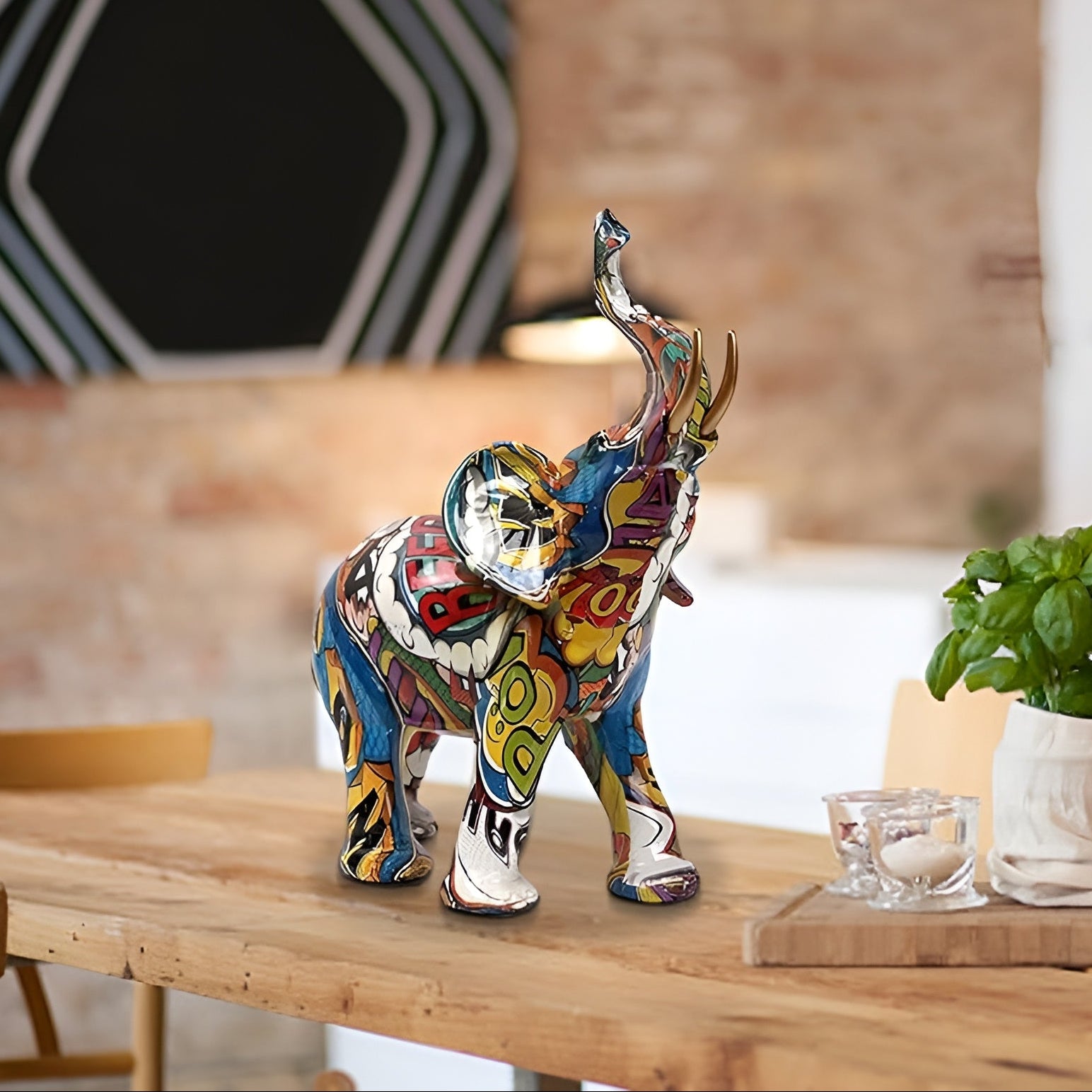 Statue Éléphant Résine
