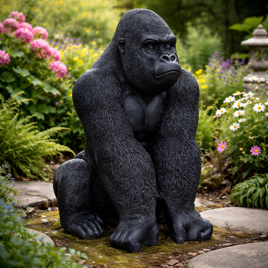 Statue Gorille Accroupi