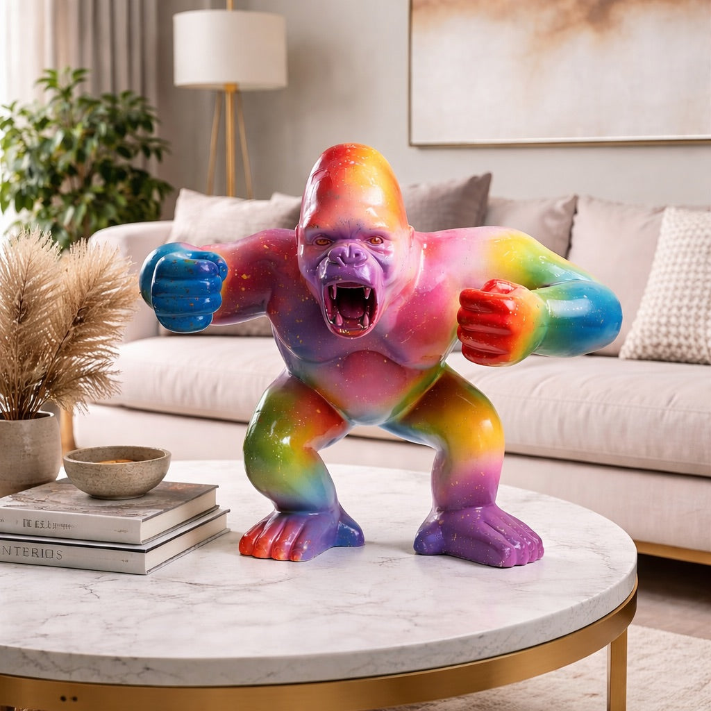 Statue Gorille Arc-en-ciel