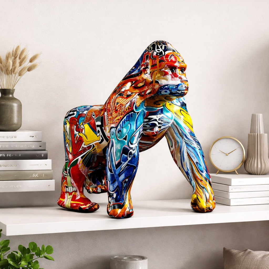 Statue Gorille Coloré