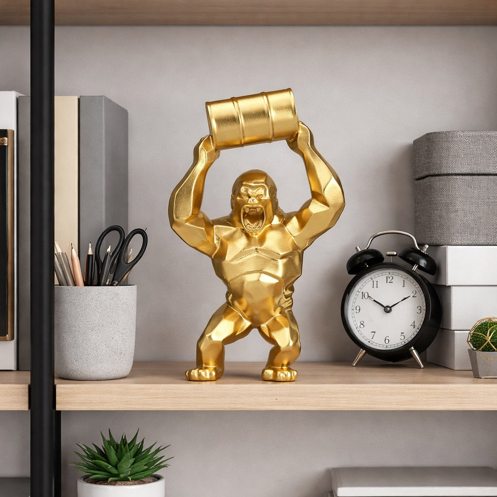 Statue Gorille Tonneau